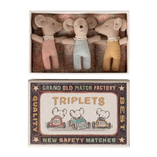 Maileg Triplets Baby Mice in Matchbox Checker (2026)