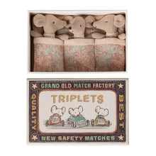 Load image into Gallery viewer, Maileg Triplets Baby Mice in Matchbox Checker 2026 ** PRE-ORDER July **
