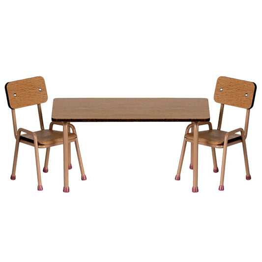 Maileg Table and Chair Set Mouse Dark Powder