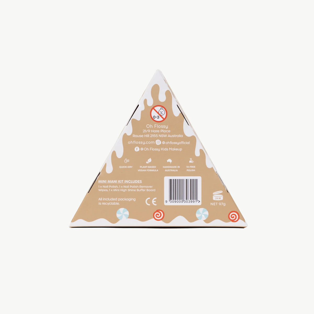 Oh Flossy Christmas Gingerbread House Mini Mani Set
