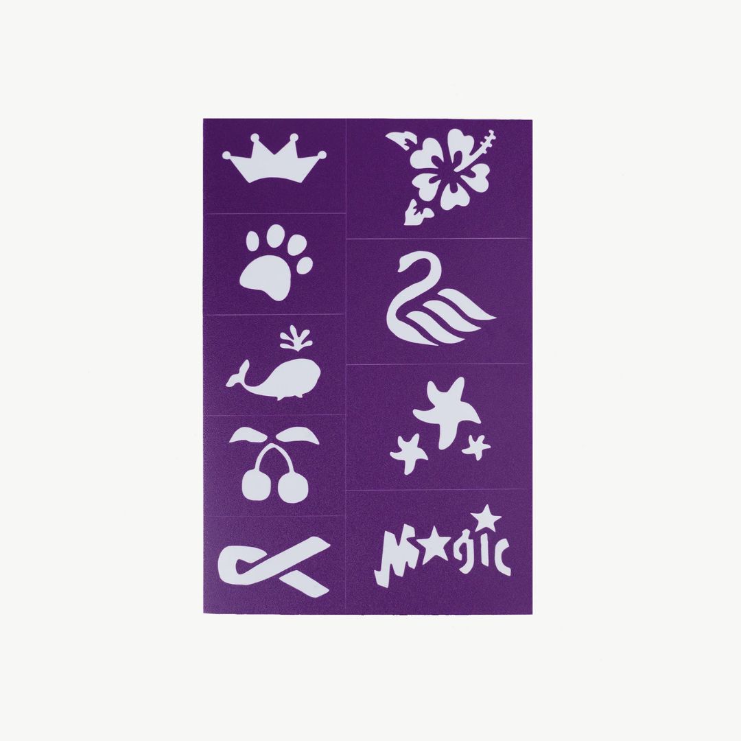 Oh Flossy Face Paint & Makeup Stencils - Purple