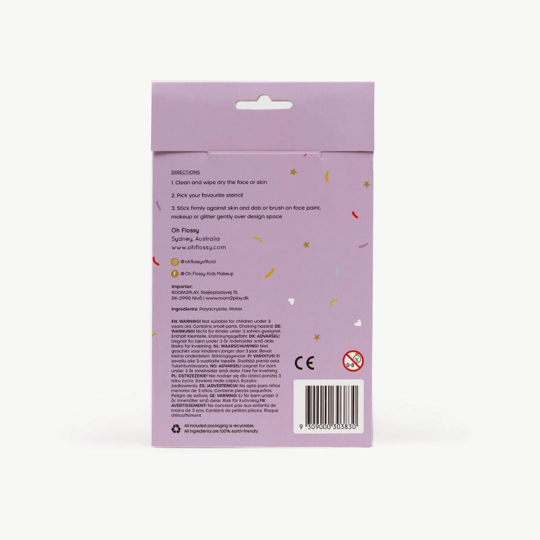 Oh Flossy Face Paint & Makeup Stencils - Purple