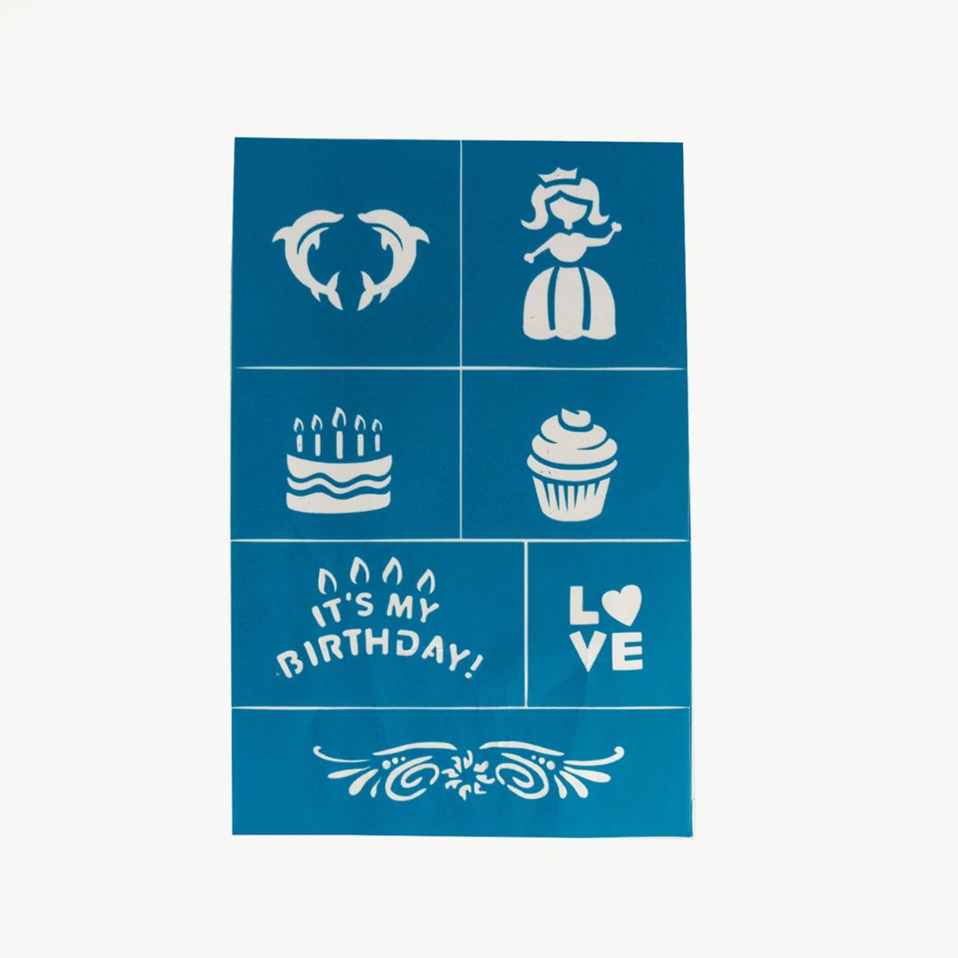 Oh Flossy Face Paint & Makeup Stencils - Teal