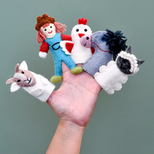 Load image into Gallery viewer, Tara Treasures Old MacDonald Farm Animals B, Finger Puppet Set (assorted)
