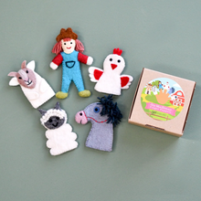 Load image into Gallery viewer, Tara Treasures Old MacDonald Farm Animals B, Finger Puppet Set (assorted)
