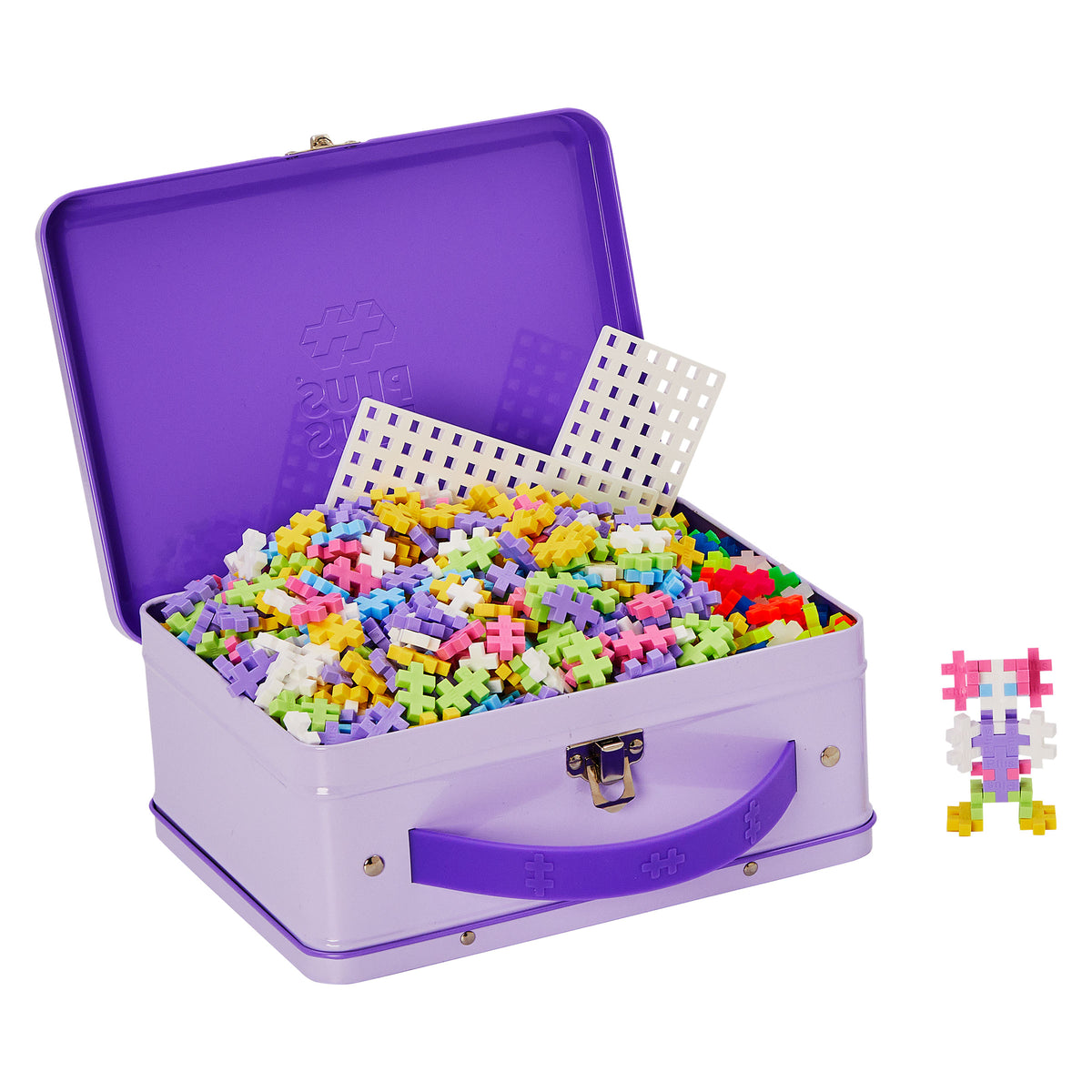 Plus-Plus 600pcs Metal Suitcase Pastel & Neon Mix