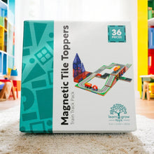 Load image into Gallery viewer, Learn &amp; Grow Magnetic Tile Topper: 36pc Train Pack
