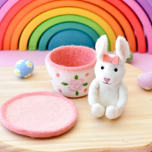 Load image into Gallery viewer, Tara Treasures Felt Rabbit with in Tea Cup Toy
