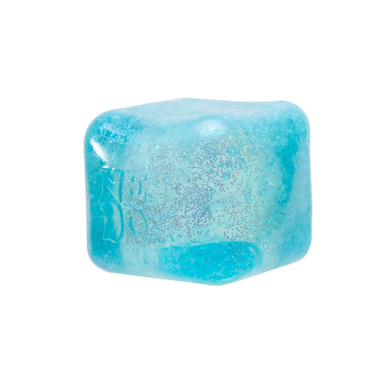 Blue crystal-like object on a white background