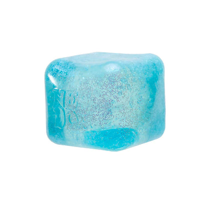 Blue crystal-like object on a white background