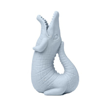 Load image into Gallery viewer, White ceramic alligator figurine on a white background
