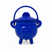 Load image into Gallery viewer, Triple Moon Cast Iron Coloured Cauldron (Assorted) - Small
