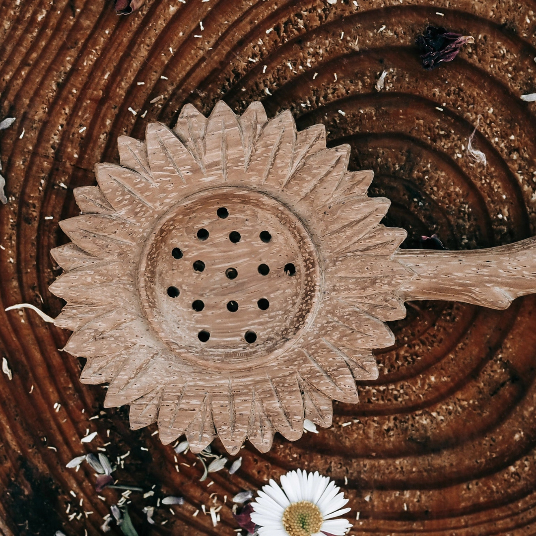 Wooden Sunflower Duo Spoon
