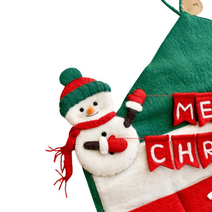 Tara Treasures Felt Christmas Advent Calendar with Snowman and Santa