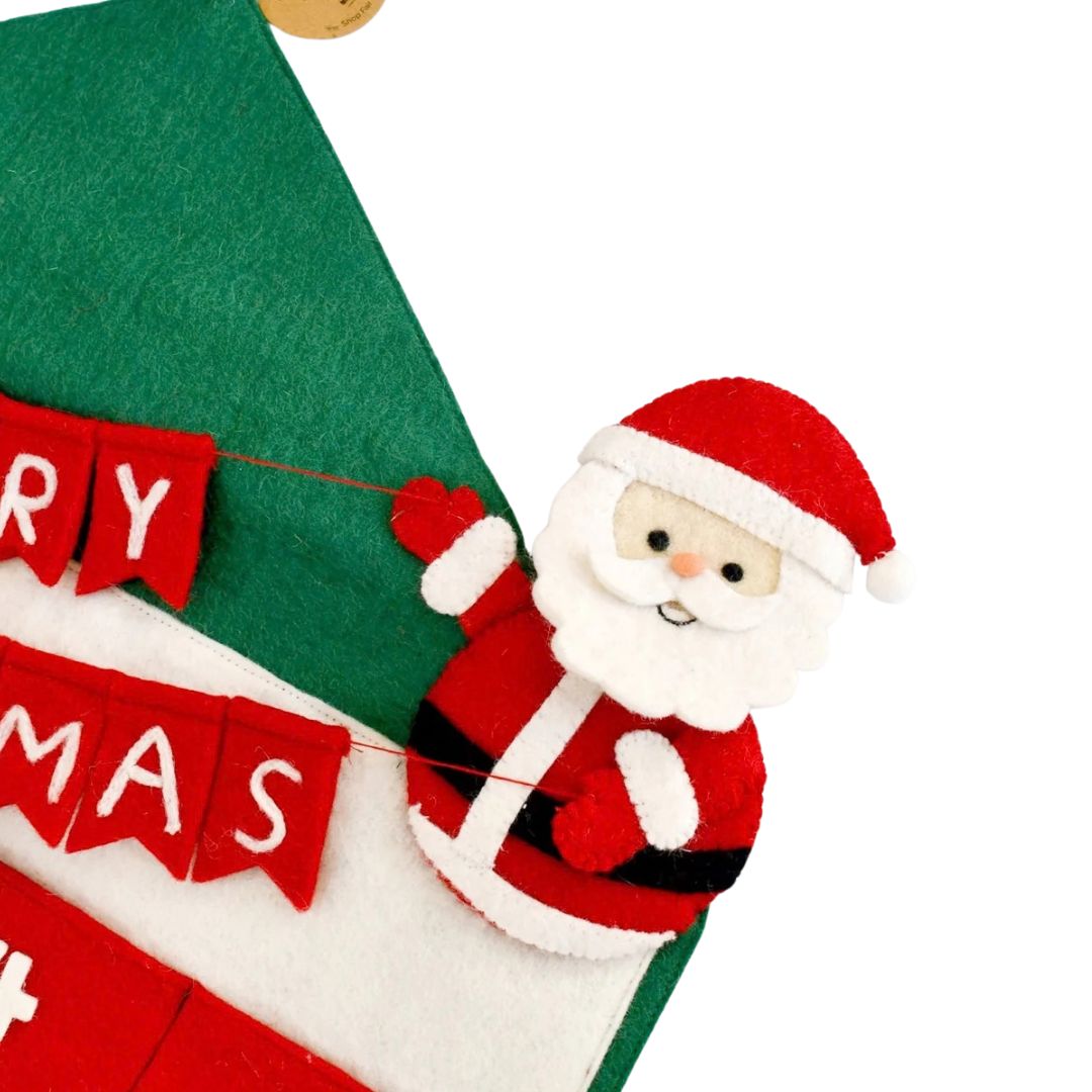 Tara Treasures Felt Christmas Advent Calendar with Snowman and Santa