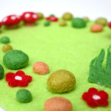 Load image into Gallery viewer, Tara Treasures Fairy Toadstool Garden Play Mat Playscape

