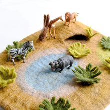 Load image into Gallery viewer, Tara Treasures Felt Safari Playmat Playscape
