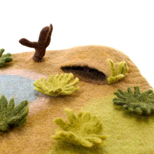 Load image into Gallery viewer, Tara Treasures Felt Safari Playmat Playscape
