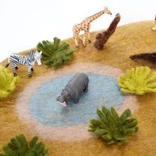 Load image into Gallery viewer, Tara Treasures Felt Safari Playmat Playscape
