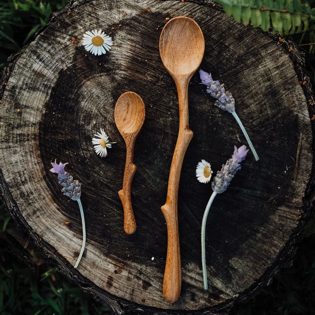 Wooden Hand-Carved Twiggy Mini Twig Spoon
