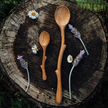 Load image into Gallery viewer, Wooden Hand-Carved Twiggy Mini Twig Spoon
