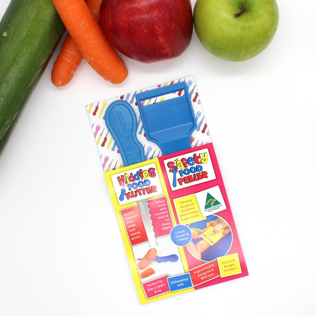 Original Kiddies Food Kutter & Safety Peeler Twin Pack