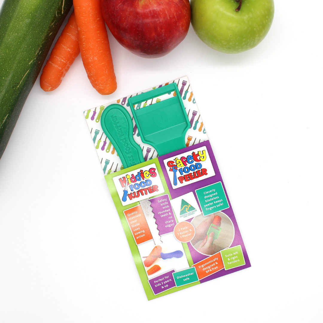 Original Kiddies Food Kutter & Safety Peeler Twin Pack
