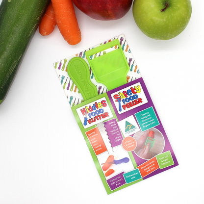 Original Kiddies Food Kutter & Safety Peeler Twin Pack