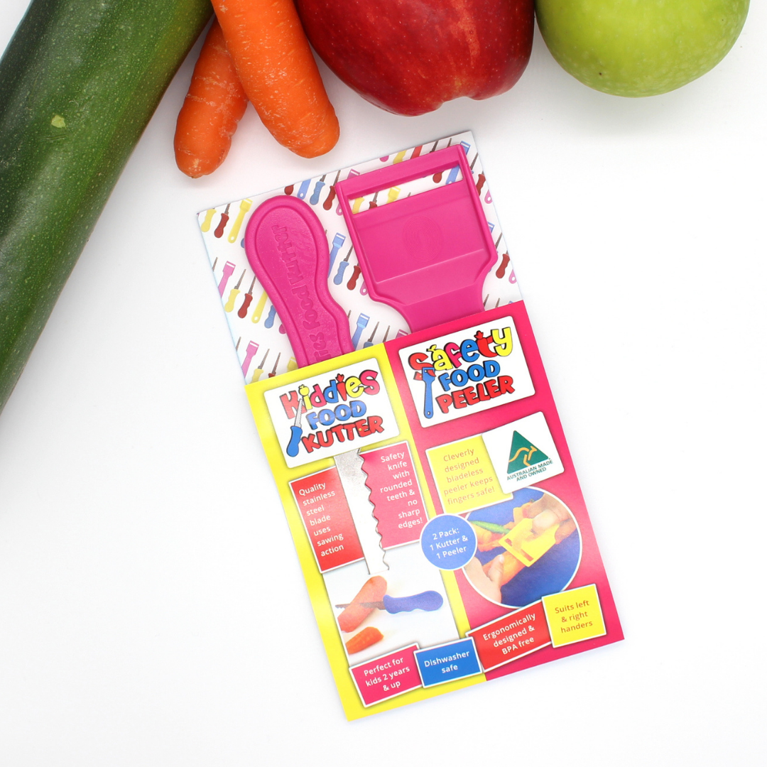 Original Kiddies Food Kutter & Safety Peeler Twin Pack