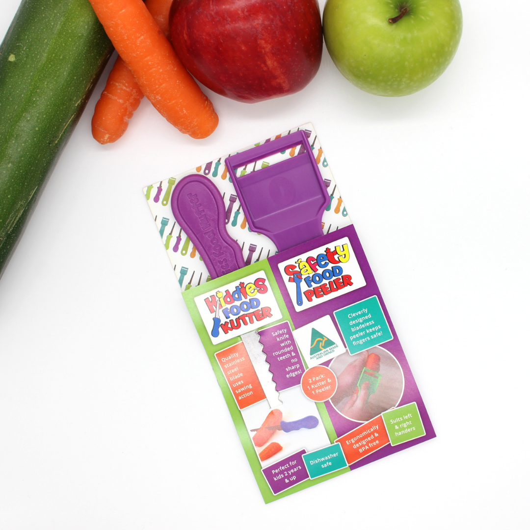 Original Kiddies Food Kutter & Safety Peeler Twin Pack