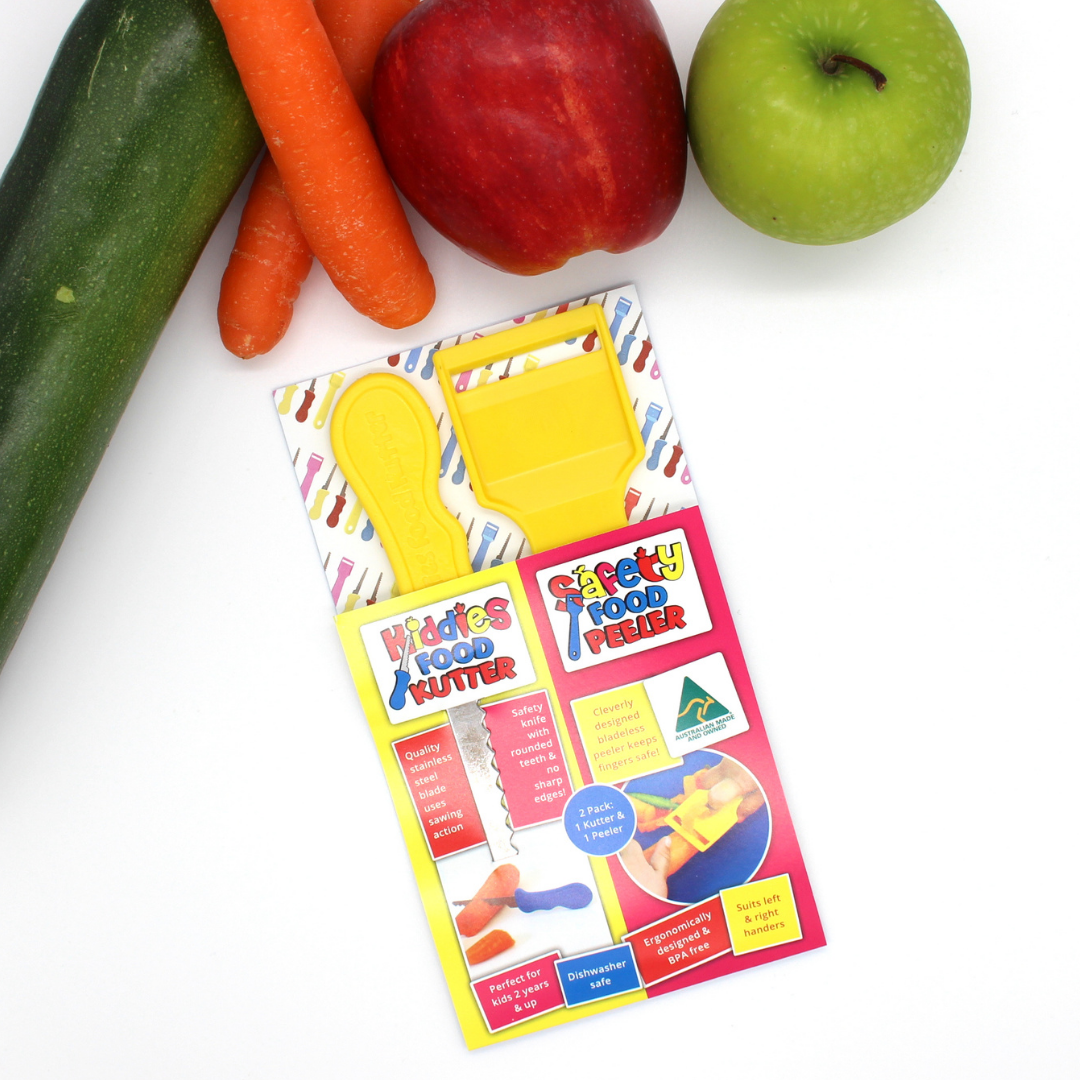 Original Kiddies Food Kutter & Safety Peeler Twin Pack