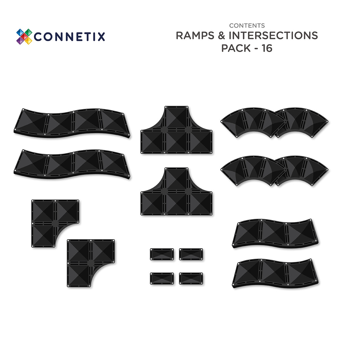 Connetix 16pc Ramps & Intersections Pack