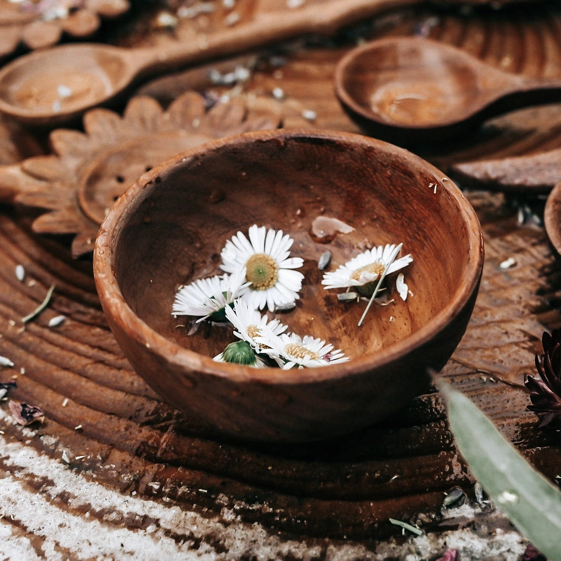 Wooden Hand-Crafted Treasure Bowl