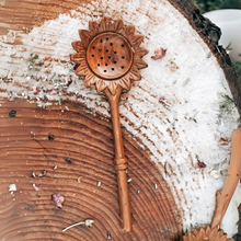 Load image into Gallery viewer, Wooden Sunflower Slotted Spoon
