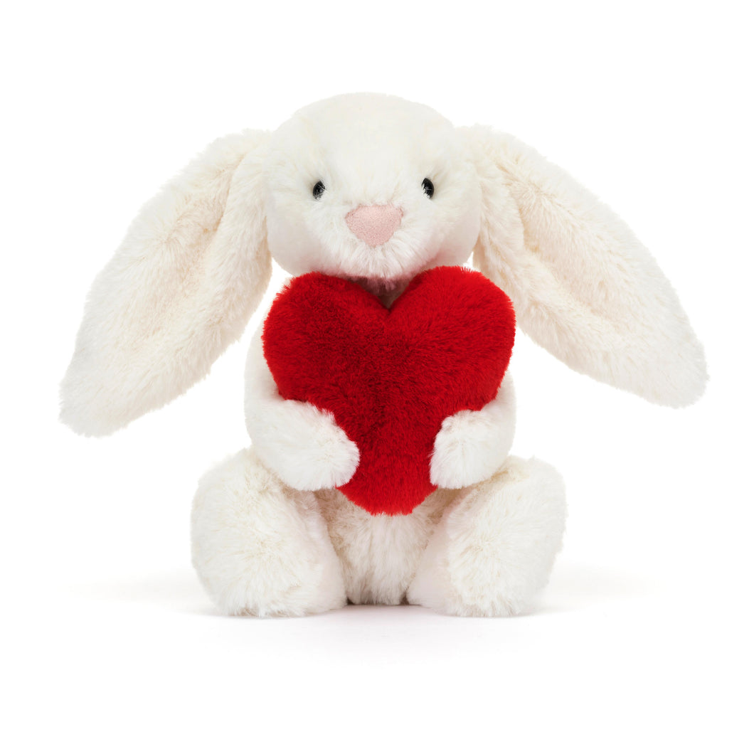 Jellycat Bashful Bunny with Red Love Heart