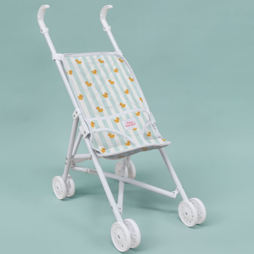 Tiny Harlow Doll's Stroller Blue Ducky