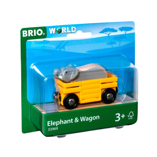 BRIO 2pc Elephant and Wagon