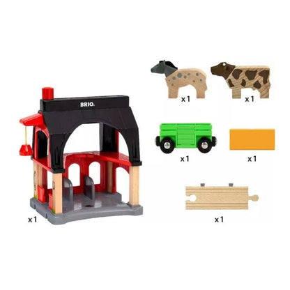 BRIO 6pc Animal Barn Set
