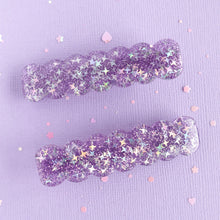 Load image into Gallery viewer, Lauren Hinkley Purple Sparkle Glitter Clips
