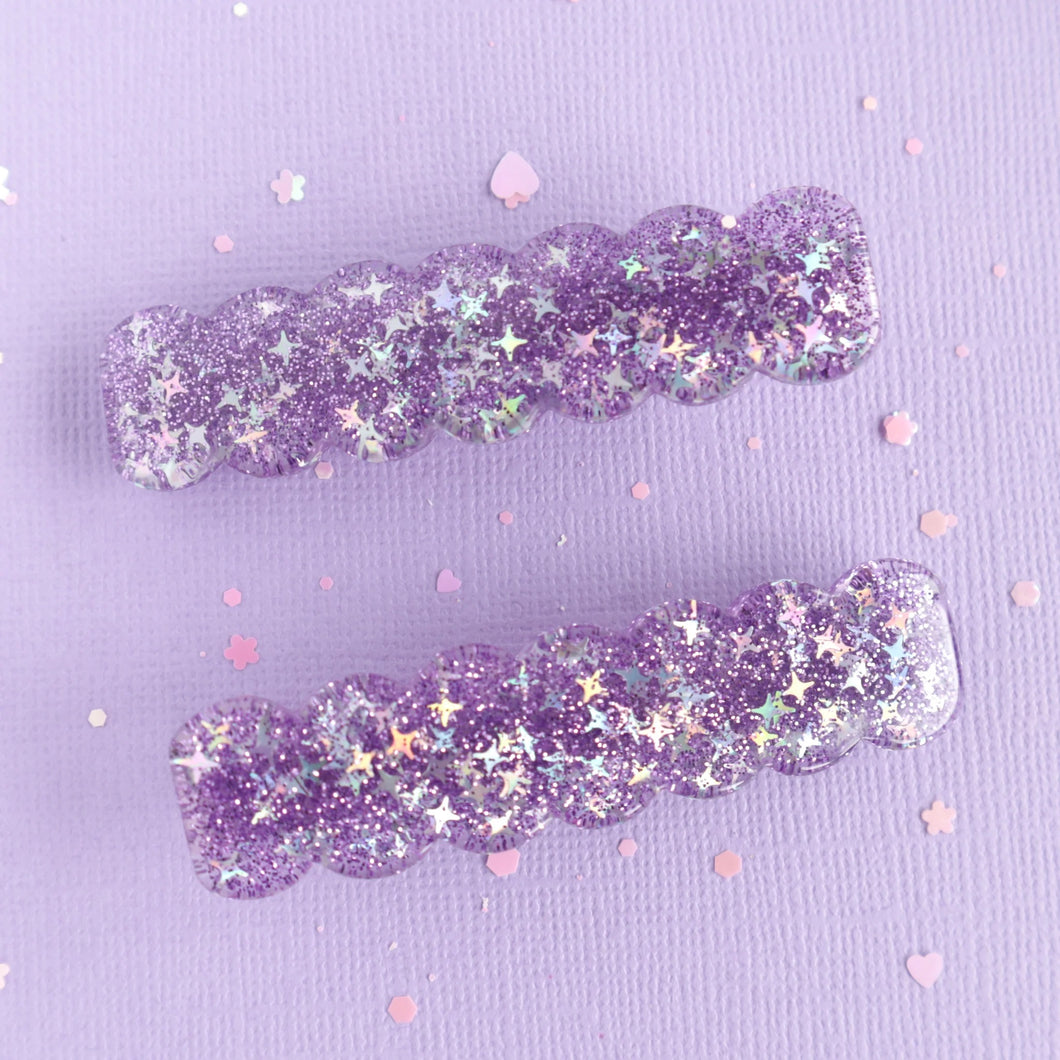 Lauren Hinkley Purple Sparkle Glitter Clips