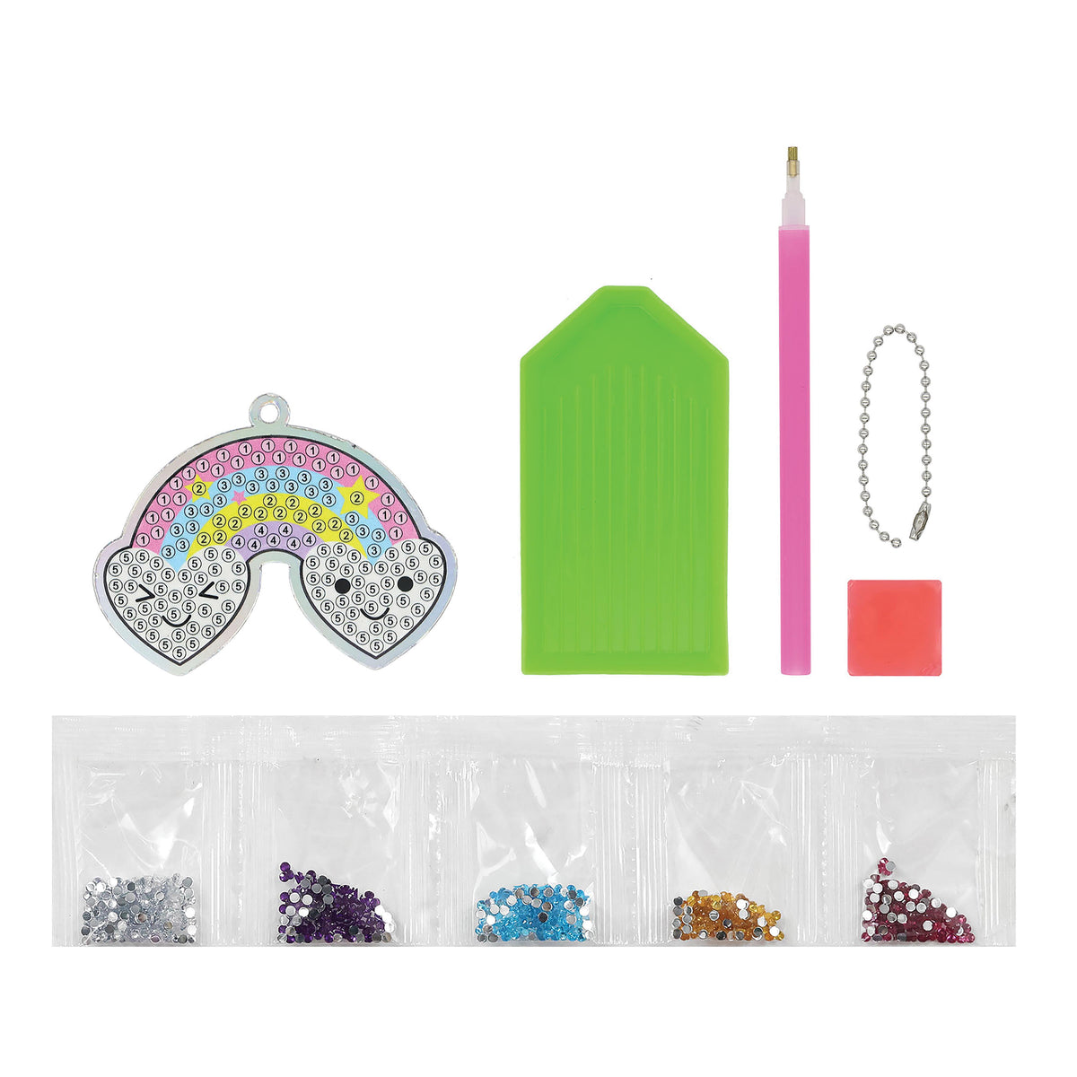 Discovery Zone Acrylic Diamond Art Bag Charm (Assorted)