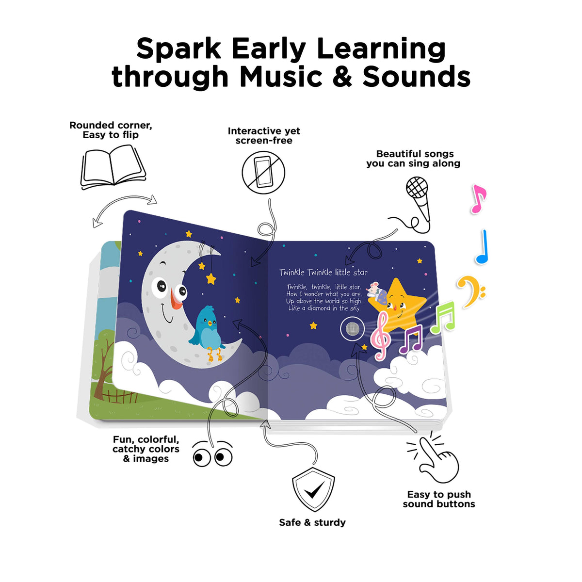Ditty Bird Bedtime Songs Board Book (Rechargeable)