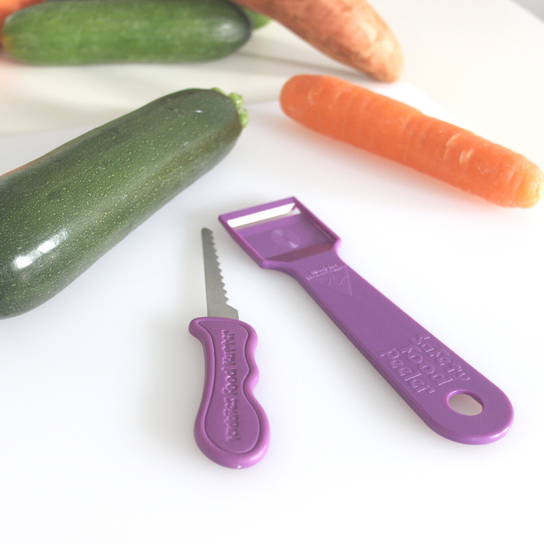 Original Kiddies Food Kutter & Safety Peeler Twin Pack