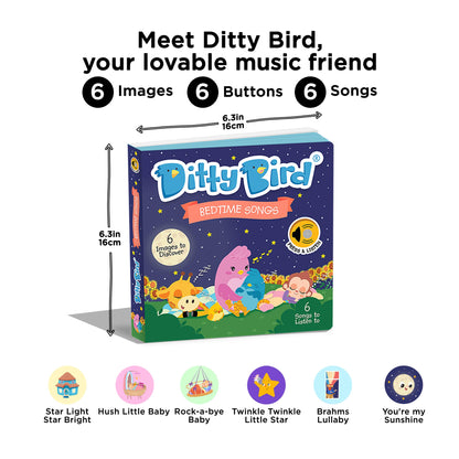 Ditty Bird Bedtime Songs Board Book (Rechargeable)