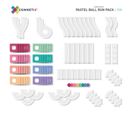 Connetix Pastel 106pc Ball Run Pack