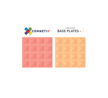 Load image into Gallery viewer, Connetix Pastel 2pc Lemon &amp; Peach Base Plate Pack
