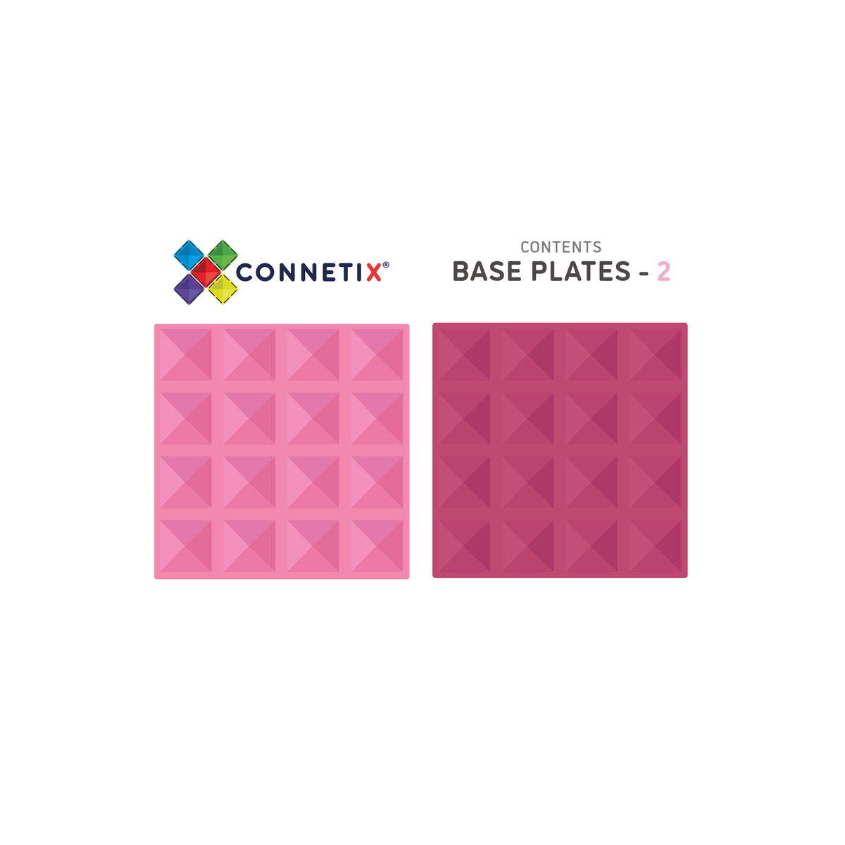 Connetix Pastel 2pc Pink & Berry Base Plate Pack