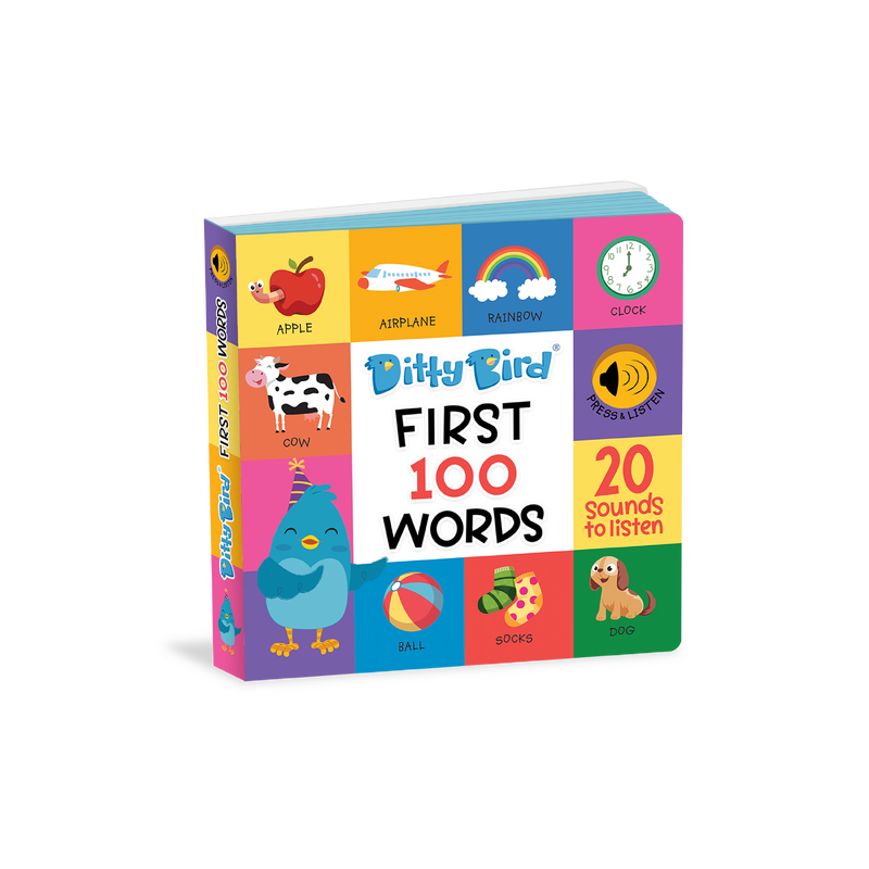 Ditty Bird First 100 Words Board Book (Rechargeable)