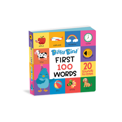 Ditty Bird First 100 Words Board Book (Rechargeable)