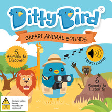 Load image into Gallery viewer, Ditty Bird Safari Animal Sounds Board Book
